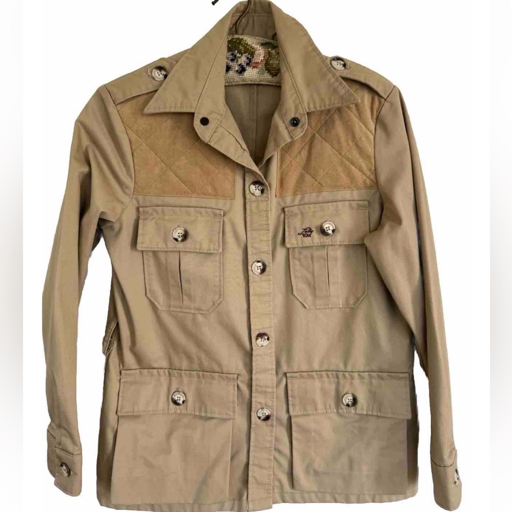 Vtg Lady 10X Shooting Jacket Tan Hunting  Safari Sz M USA 1970s As Is- No Belt